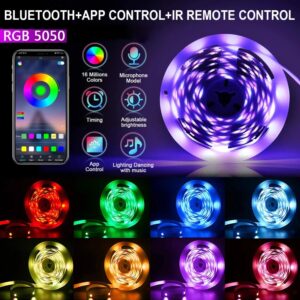 1-30M/100FT USB LED Strip Lights Tuya APP Control Color Changing 5050 RGB TV Backlight Flexible Lamp Tape for Room Decoration - Image 4