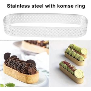 6PCS Silver Oval Stainless Steel Porous Cake Mousse Mold for French Dessert Fruit Pie Small Fruit Tarte Crust Quiche Cake Mold - Image 7