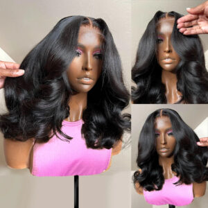 Loose Wave 4x4 Lace Closure Bob Wig Pre Plucked 180 Density Body Wave Short Bob Human Hair Wigs 4x4 Lace Frontal Closure Wig - Image 6
