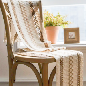 Boho Table Runner for Home Decor Macrame Cream & Brown Farmhouse Table Runner with Tassels for Bohemian Dining Bedroom Decor - Image 5