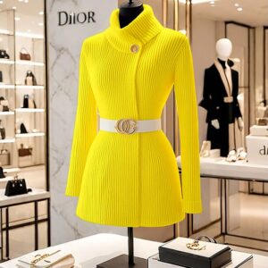 2024 Autumn New Top Temperament Unique Celebrity Solid Color Office Lady Long Sleeve Sashes Sweater Knitted Cardigan - Image 3