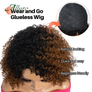 Brazilian Jerry Curly Human Hair Wigs For Women Dark Brown Colored Short Curly Hair Glueless Wig Afro Kinky Hair Wigs Allure - Image 5
