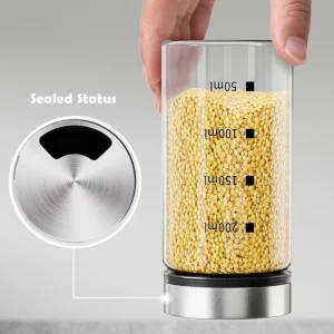 WMMO Spice Jars,Seasoning Organizer With Scale,Portable Glass Spice Jars For Outdoor Barbecue,3 Different Type of Shake Holes - Image 4