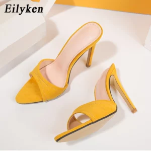 Eilyken Fashion Women Slippers Pointed Toe High Heels Sandals Sexy Stripper Party Slides Mule Ladies Shoes Size 35-42 - Image 4