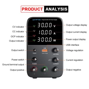 Wanptek Programmable DC Power Supply WPS3010H Laboratory Maintenance Workbench 30V 10A Voltage Current Regulator AC 220V 110V - Image 4