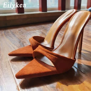 Eilyken Fashion Women Slippers Pointed Toe High Heels Sandals Sexy Stripper Party Slides Mule Ladies Shoes Size 35-42 - Image 2