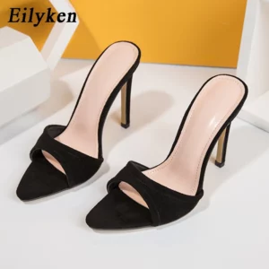 Eilyken Fashion Women Slippers Pointed Toe High Heels Sandals Sexy Stripper Party Slides Mule Ladies Shoes Size 35-42 - Image 5