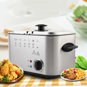 1.2L Electric Fryer Household Non-Flammable Constant Temperature Mini Multi-Function Rectangular Chicken Wings Small Electric - Image 4