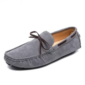 2021 Mens Moccasin Gray Brown Black Loafers Men Leather Shoes Luxury Designer Brand Fashion Sneakers Flats Slip on Lightweight - Image 5