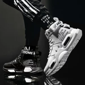 Men's High Top Fashion Leather Sneakers Trend Hot Sale Comfortable Man Casual Shoes Outdoor Non-slip Breathable Men Shoes 39-48 - Image 1