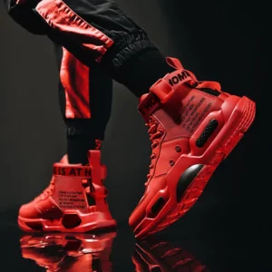 Men's High Top Fashion Leather Sneakers Trend Hot Sale Comfortable Man Casual Shoes Outdoor Non-slip Breathable Men Shoes 39-48 - Image 5