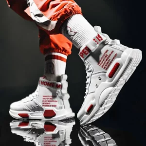 Men's High Top Fashion Leather Sneakers Trend Hot Sale Comfortable Man Casual Shoes Outdoor Non-slip Breathable Men Shoes 39-48 - Image 3