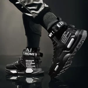 Men's High Top Fashion Leather Sneakers Trend Hot Sale Comfortable Man Casual Shoes Outdoor Non-slip Breathable Men Shoes 39-48 - Image 6