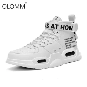 Men's High Top Fashion Leather Sneakers Trend Hot Sale Comfortable Man Casual Shoes Outdoor Non-slip Breathable Men Shoes 39-48 - Image 2