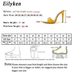 Eilyken Fashion Women Slippers Pointed Toe High Heels Sandals Sexy Stripper Party Slides Mule Ladies Shoes Size 35-42 - Image 6