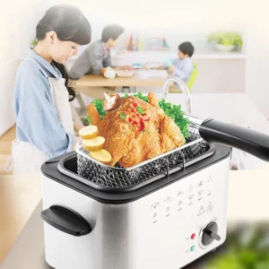 1.2L Electric Fryer Household Non-Flammable Constant Temperature Mini Multi-Function Rectangular Chicken Wings Small Electric - Image 3