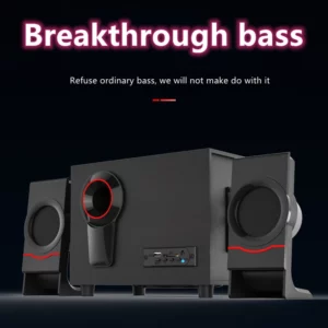 2.1 Multimedia Bluetooth Audio System Home Theater Surround Computer Active Combination Wooden Speaker AUX USB Cable Post TV PC - Image 1