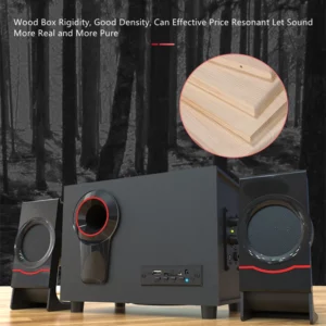 2.1 Multimedia Bluetooth Audio System Home Theater Surround Computer Active Combination Wooden Speaker AUX USB Cable Post TV PC - Image 5