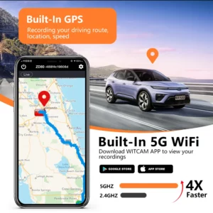 BEPOCAM 4K Dash Cam 3 Lens Dash Camera Built-In GPS Wifi 24H Parking Monitor Night Vision 5G Car DVR Dashcam APP Control ZD80 - Image 4