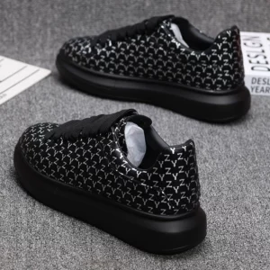 Hot selling high quality men's sports casual shoes black lace-up sneakers couples tennis sneakers women's white shoes - Image 1