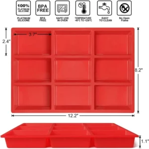 9 Cavity Silicone Baking Mold for Mini Sized Loaf Cake and Bread Meatloaf Cornbread Brownie Muffin Rectangle Soap Cheesecake - Image 4
