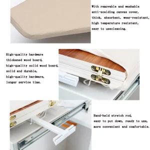 Wardrobe Push-pull Folding Ironing Board Rotatable/Stretchable /Washable In-cabinet Mute Damping Hidden Hardware Accessories - Image 5