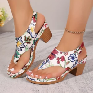 Women Sandals 2024 New Trend Chunky Women Sandals Mid Heels Fashion Shoes Summer Brand Dress Pumps Casual Shoes Women Sandals - Image 2