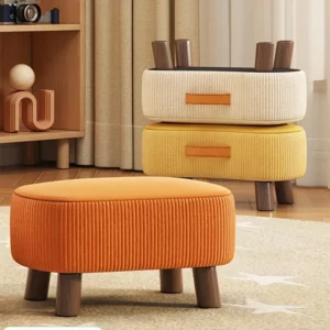 Porch Ottomans Small Stool Simple Shoe Stool Living Room Sofa Footstool Coffee Table Small Stools Soft Small Chair Home Stools - Image 4