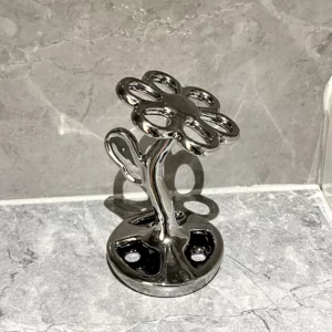 Flower Shaped Storage Rack Creative Ceramic Storage Rack Bathroom Cosmetics Jewelry Toothbrush Storage Rack Decoration Organizer - Image 4