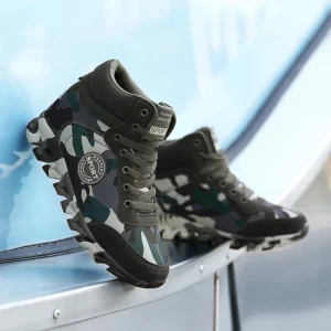 Fashion Camouflage Sneakers Women Hide Heel Canvas Casual Shoes Woman Platform High Top Sneakers Wedge Outdoor Sports Shoes - Image 4
