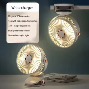 Xiaomi 8000mAh Clip Electric Fan 5 Speed Quiet Rechargeable Desktop Portable Air Circulator Wireless Fan With LED Light Camping - Image 3