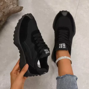 Women Sneakers Leather Luxury Platform Shoes New Fashion Leisure Light Anti-slip Black Running Shoe Fashion Designer Women Shoes - Image 1