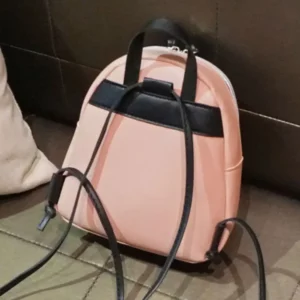 Women Fashion Mini Backpack Simple Solid Color Adjustable Small Backpacks PU Leather Student Bookbags Casual Traveling Bags - Image 4
