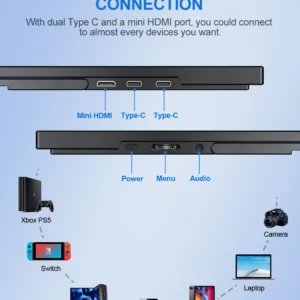 UPERFECT 18 UMax 18.5" Computer Monitor Portable 120hz Display FHD With Type C Mini HDMI VESA Swivel Lift Bracket For Laptop PC - Image 6