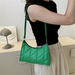 Black PU Leather Shoulder Bag Retro Solid Color Casual Female Hobos Handbags Women's Fashion Handbags Shopper Clutch Purse - Image 2