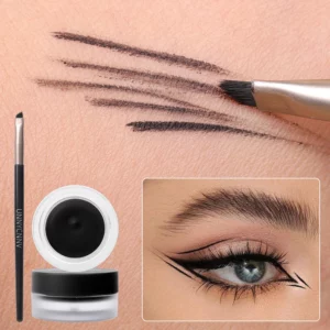 2 in 1 Eyeliner Eyebrow Gel Cream with Brush Waterproof Long-lasting Matte Black Brown Easy Wear Eyeliner Korean Makeup Cosmetic - Image 3