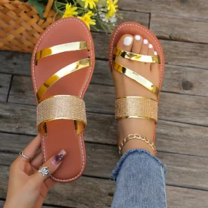 Sandals Women Flats Casual Slippers Summer Shoes Women Designer Sandals Slides Bohemian Shoes Outdoor Ladies Sandals Plus Size - Image 1