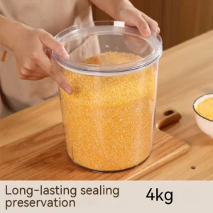 Transparent Rice Storage Box, Moisture-Proof, Insect-Proof, Kitchen, Household, Flour, Sealed, Barrel, Vinegar, Grains - Image 3