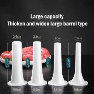 Manual Sausage Maker Meat Filler Stuffer Stainless Steel Syringe With Casing Kitchen Home Made Sausages Vertical - Image 2