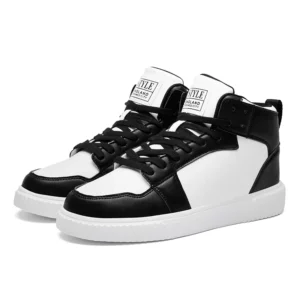Spring Summer Fashion Red High-Top Shoes Couple Comfortable Pu Leather Casual Sneakers Man Flat Versatile Hip-Hop Shoes For Men - Image 4