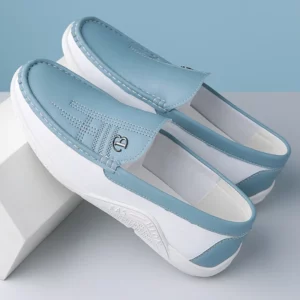 Mens Leather Shoes 2024 Casual Slip on Formal Dress Loafers Breathable Soft Flats for Male Non Slip Driving Office Work Shoes - Image 2