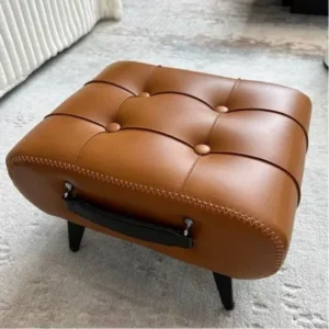 Shoe changing stool, doorstep, living room soft bag, minimalist sofa, footstool, light luxury leather art, low stool - Image 3