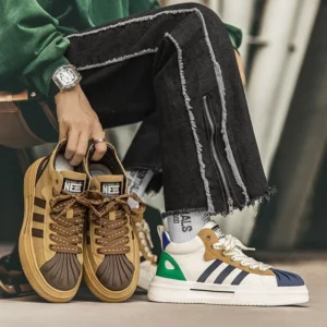 New Mid Top Men's Shoes Spring and Autumn Comfort High Top Board Shoes Thick Sole Men's Sports Shoes - Image 4