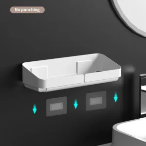 Self Adhesive Bathroom Shelves Wall Mounted Storage Rack Box Toilet Washstand Punch Free Shampoo Holder Bathroom Accessories - Image 5