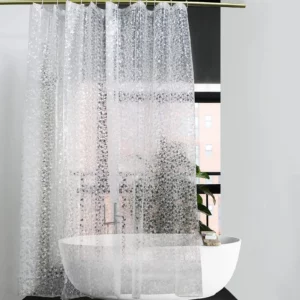 PEVA Pebble Shower Curtain Transparent Lining Waterproof Bathtub Bathing Cover Cobblestone Bathroom Bath Curtains Liner - Image 6
