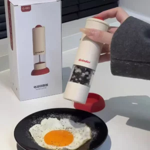 Electric Salt and Pepper Grinder Rechargeable Automatic Pepper Mill Grinder Adjustable Coarseness Shakers One-Hand Operation RED - Image 3