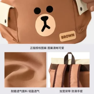 Brown Bear Kawaii Backpack Student Cartoon Cartoon Cute Large Capacity Bag Girl Wind Travel Leisure Canvas Fashion Backpack New - Image 4