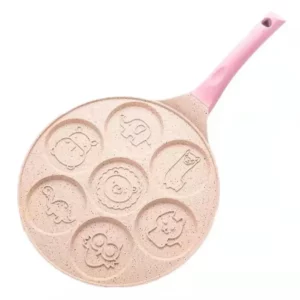Seven-hole Breakfast Frying Pan Animal Face Design Multi-function Wheel Pancake Pan Small Egg Dumpling Non-stick Frying Mould - Image 6