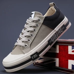 Brand Men Canvas Shoes Breathable Outdoor Mens Casual Shoes Comfortable Spring Autumn Cloth Flat Shoes Black Walking Sneakers - Image 1