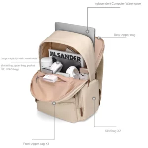 GOLF Women's Backpack Fashion Solid color travel bag Commuting School Bag Female Students 15.6-inch Computer Backpack - Image 5